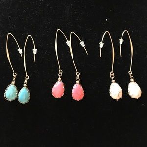3 sets of earrings