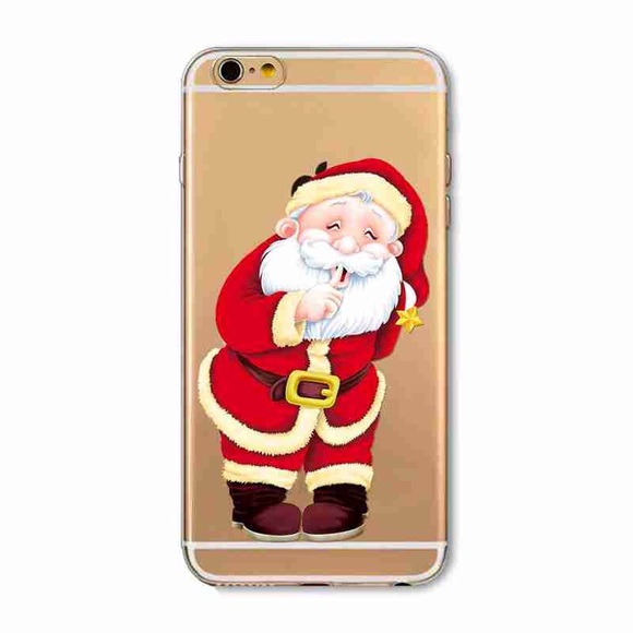 iPhone 6 plus soft/ transparent case. Santa - Picture 1 of 1