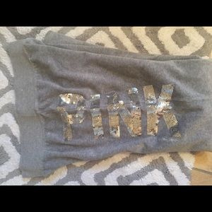 Gray velvet sweatpants