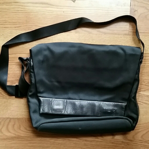 Tumi black messenger bag