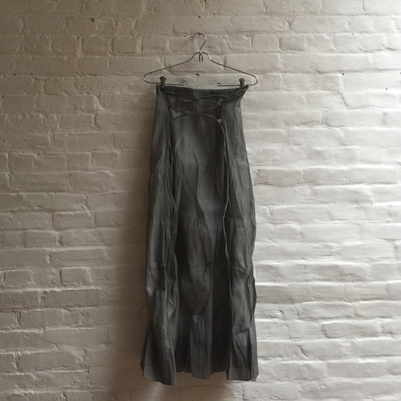 An Ren long pleated skirt silk rayon blend
