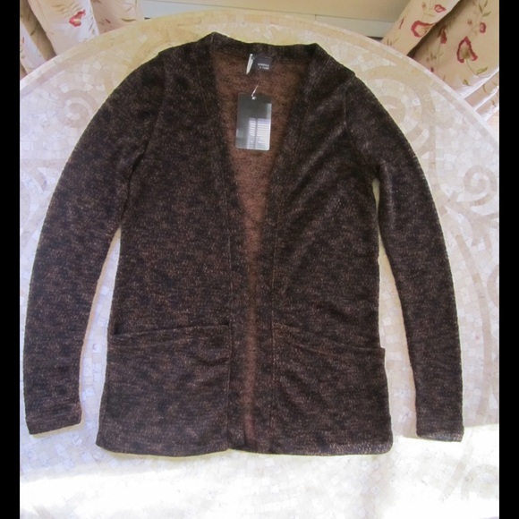 Sparkle & Fade Slouchy Brown/Black Cardigan XS