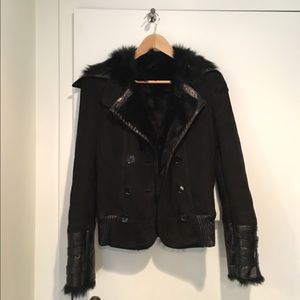 Patrizia Pepe Toscana Shearling Biker Jacket