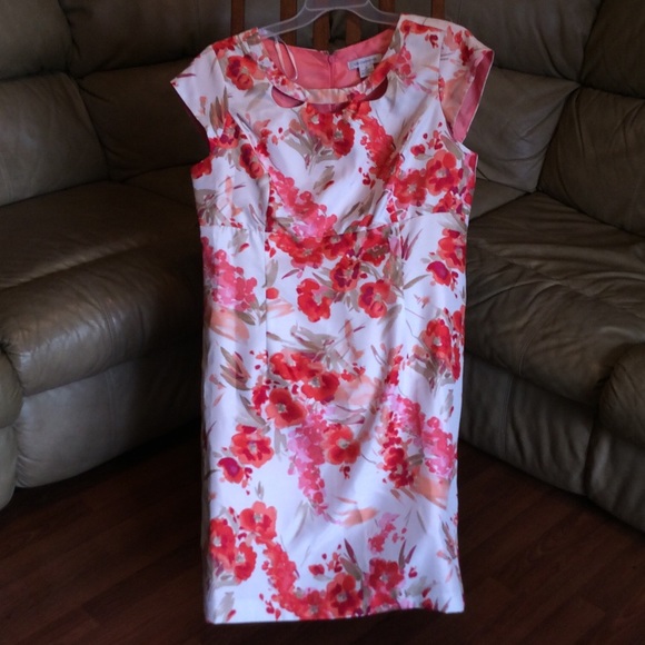 Liz Claiborne size 16 melon flower print dress