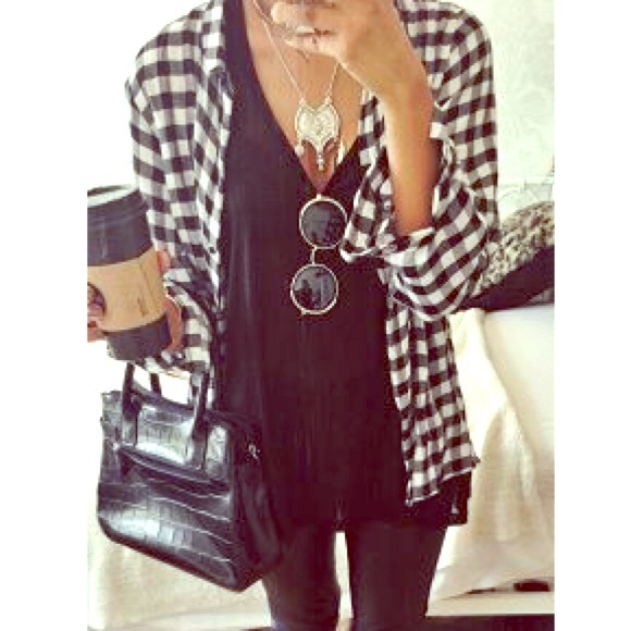 Mossimo Supply Co. Tops - NWOT Mossimo Supply black and white flannel