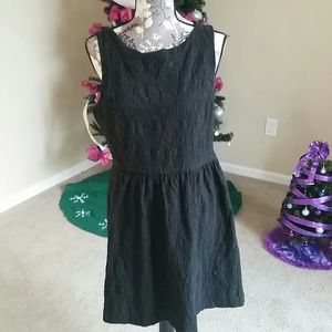 Solid black flare dress