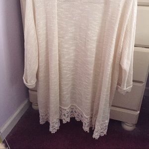 Lace trimmed cardigan