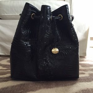 Brahmin black bucket purse