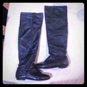 Black chinese laundry knee high boots