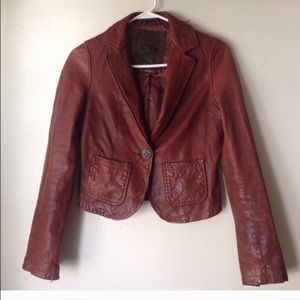 Brown leather jacket