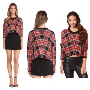 🚫SOLD🚫💋BCBG Plaid Cropped Pullover