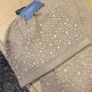 Sparkling winter hat & scarf