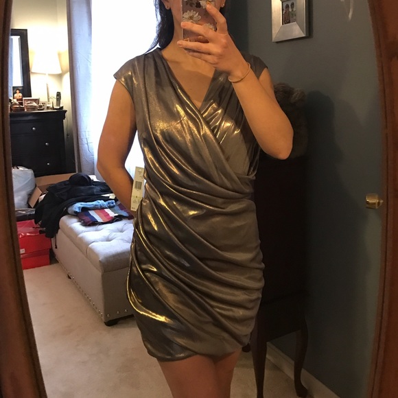 Nine West gold wrap dress - Picture 1 of 4