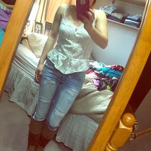 White Lace Hollister Top