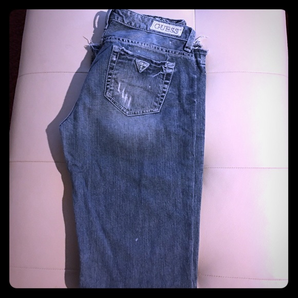 Distressed guess jeans