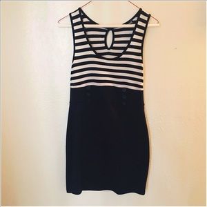 Black and white stripped dress