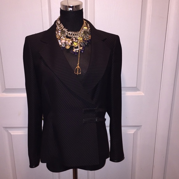 Black Tonal Stripe Skirt Suit - Picture 4 of 4