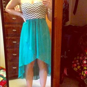 Strapless, high-low summer dress