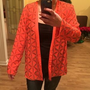 Topshop coral beaded jacket