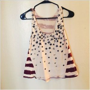 American flag razor back tank top