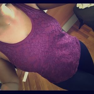Purple lace tank top