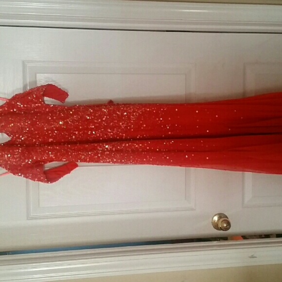 Orange Prom Evening Homecoming Pageant Dress