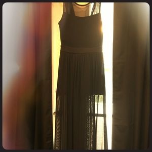 Sheer maxi dress with playsuit underneath