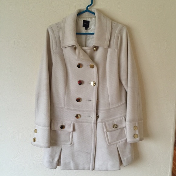 White or ivory express pea coat