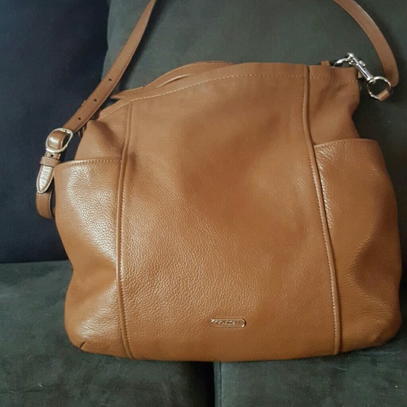 Large leather coach satchel purse