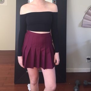 Maroon tennis skirt