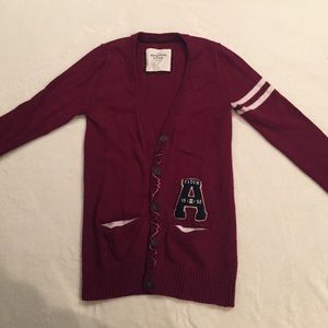 Deep Red Abercrombie and Fitch Cardigan
