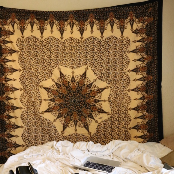 Black, cream and brown tapestry