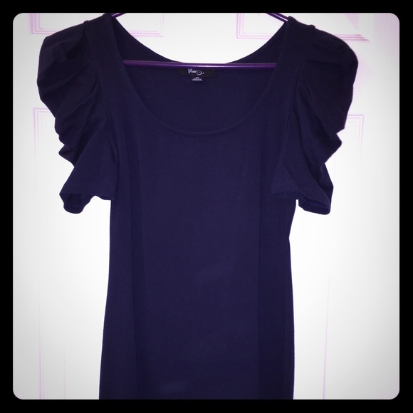 Navy blue puffy shoulder bodycon dress used once