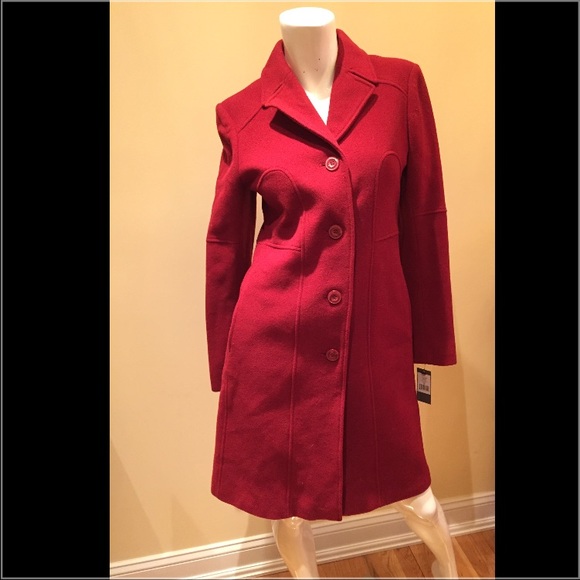 Kenneth Cole reaction size 4 red wool coat nwt!!