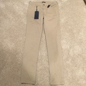 Tan, slim fit pants