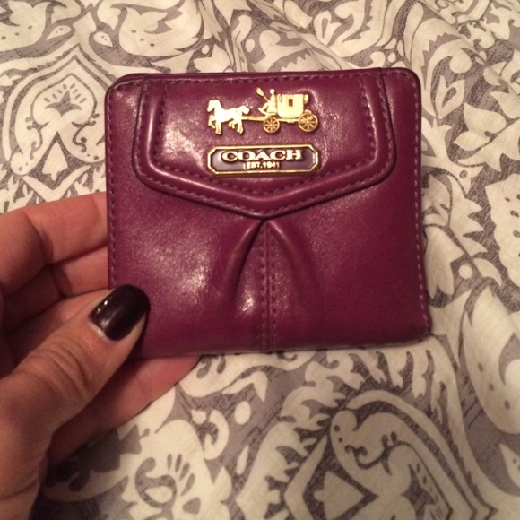 Coach Handbags - Coach small purple wallet.