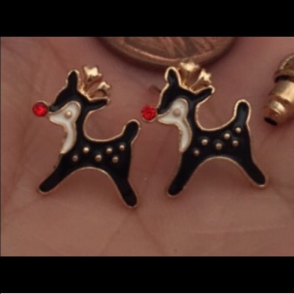 🔴🦌Tiny Rudolph Earrings - Picture 2 of 4
