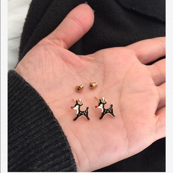 🔴🦌Tiny Rudolph Earrings - Picture 3 of 4