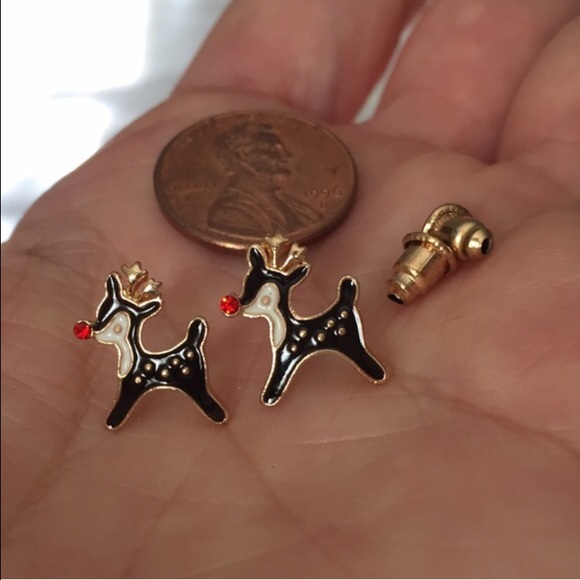 🔴🦌Tiny Rudolph Earrings - Picture 4 of 4