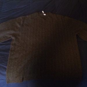 Banana republic Brown pin striped v neck sweater