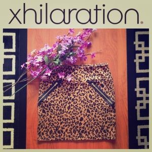 Xhilaration animal-print mini skirt; size small