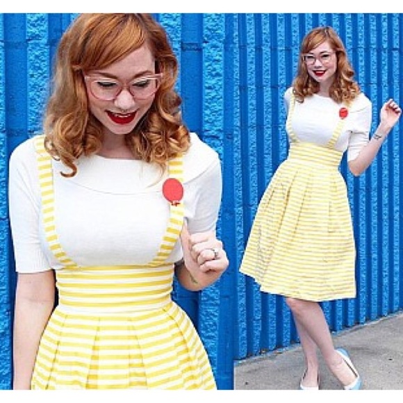 🚫SOLD‼️50's Style Striped Suspender Dress