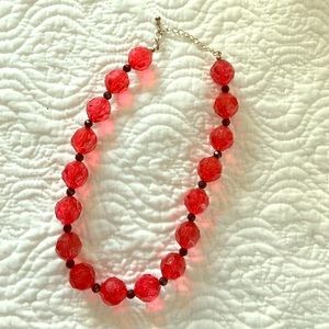 Red and black beaded necklace
