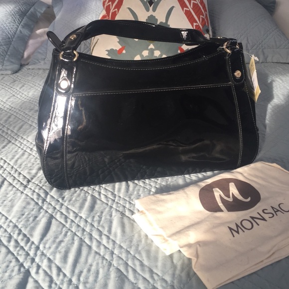 NWT MONSAC Black patent leather beauty!