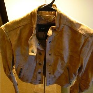 Bcbgmaxazria 100%suede leather short jacket