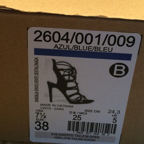 ✨HP✨Zara blue lace up heels sz38 - Picture 4 of 4