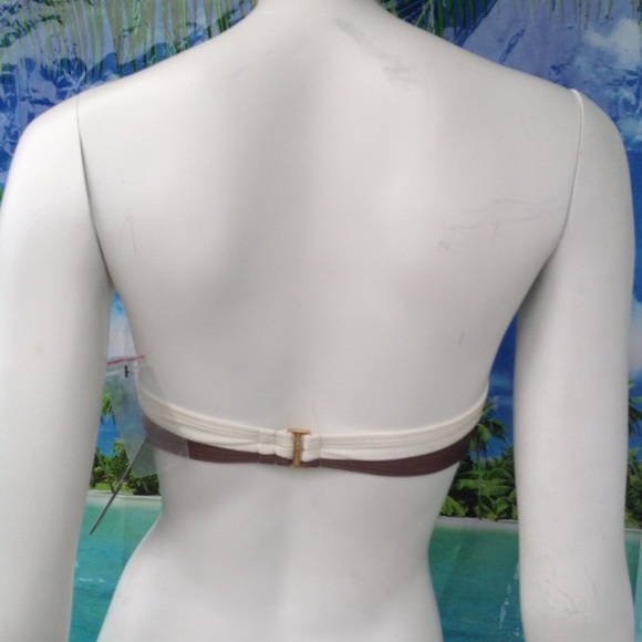 NEW VINCE CAMUTO strapless bandeau top cream brown - Picture 3 of 3