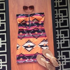 Strapless tribal dress