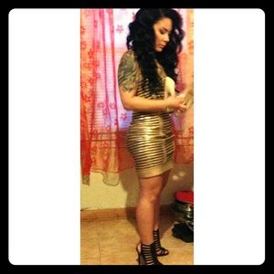 BCBG Gold Party Dress
