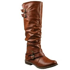Brown riding boots